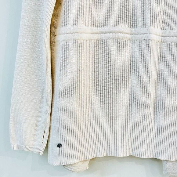 Lululemon Peace Of Mind Soft Wrap Hooded White Cardigan Sweater Size 10 - Picture 7 of 11